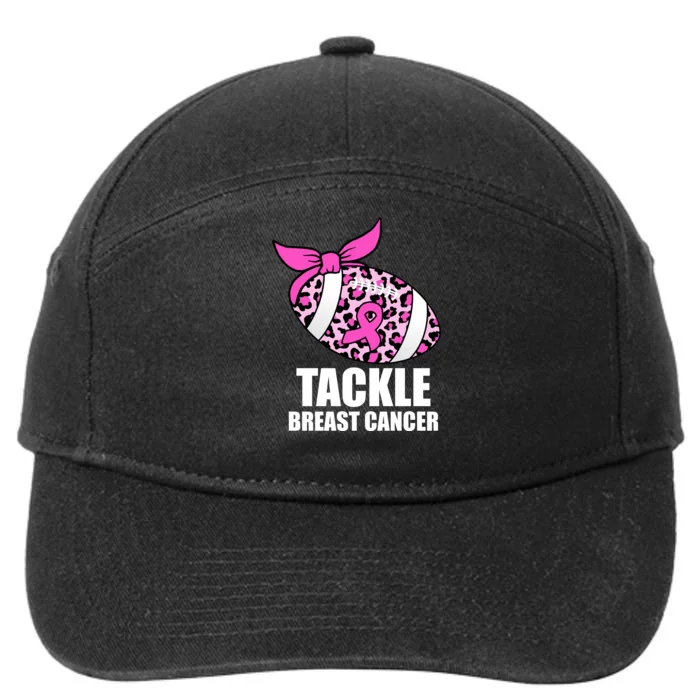 Tackle Breast Cancer Pink Leopard Football 7-Panel Snapback Hat