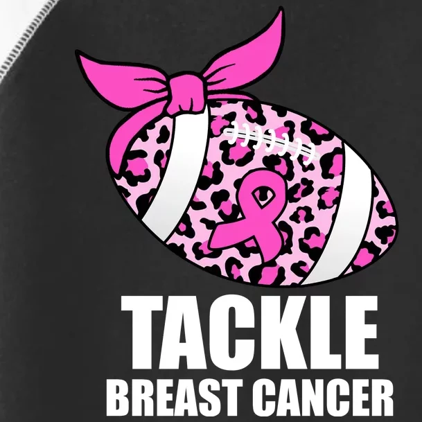 Tackle Breast Cancer Pink Leopard Football Toddler Fine Jersey T-Shirt