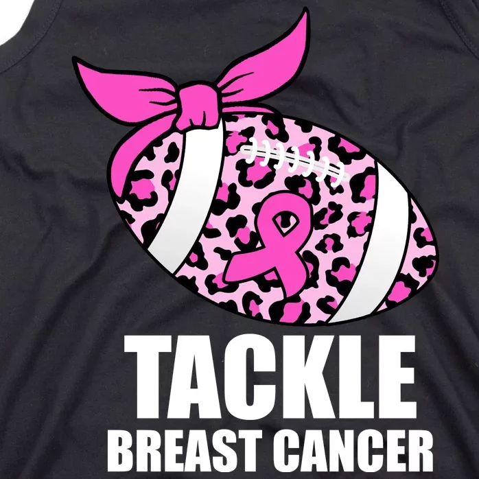 Tackle Breast Cancer Pink Leopard Football Tank Top