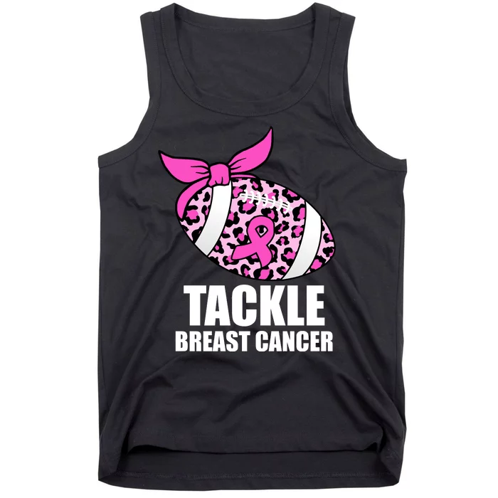 Tackle Breast Cancer Pink Leopard Football Tank Top