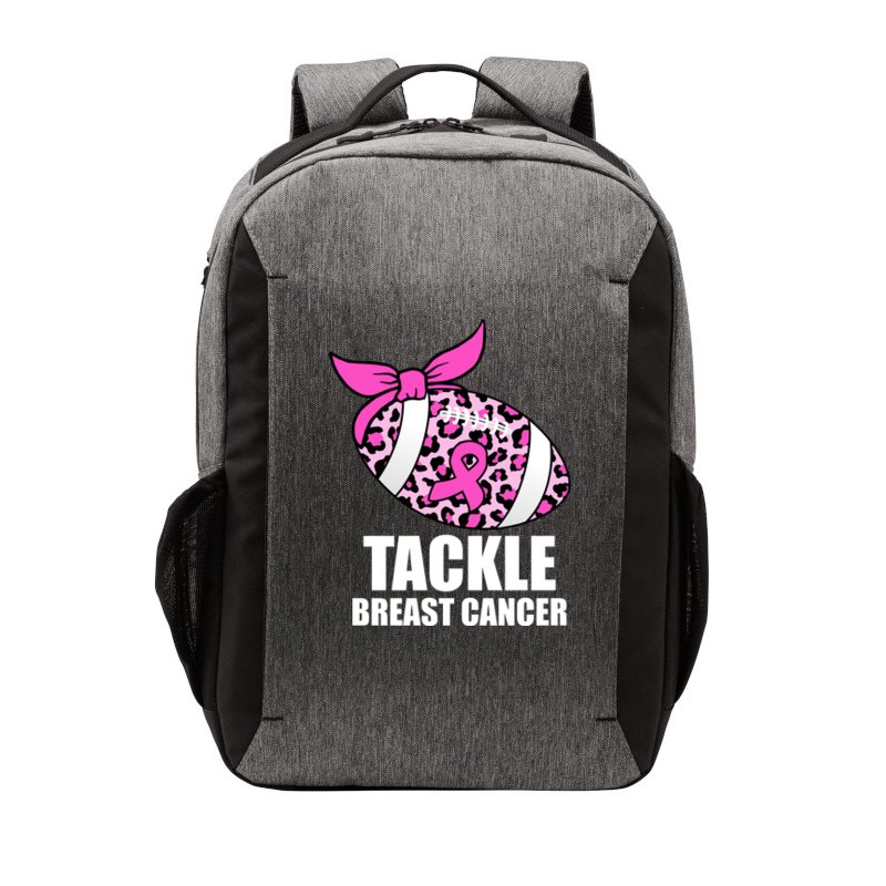 Tackle Breast Cancer Pink Leopard Football Vector Backpack