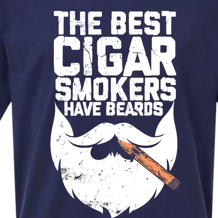 The Best Cigar Smokers Have Beards Cigar Bearded Dad Sueded Cloud Jersey T-Shirt