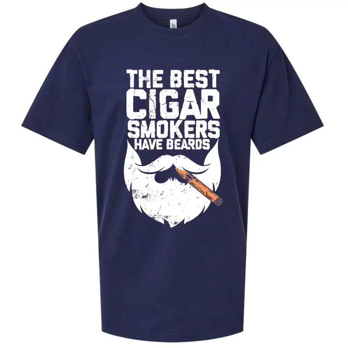 The Best Cigar Smokers Have Beards Cigar Bearded Dad Sueded Cloud Jersey T-Shirt