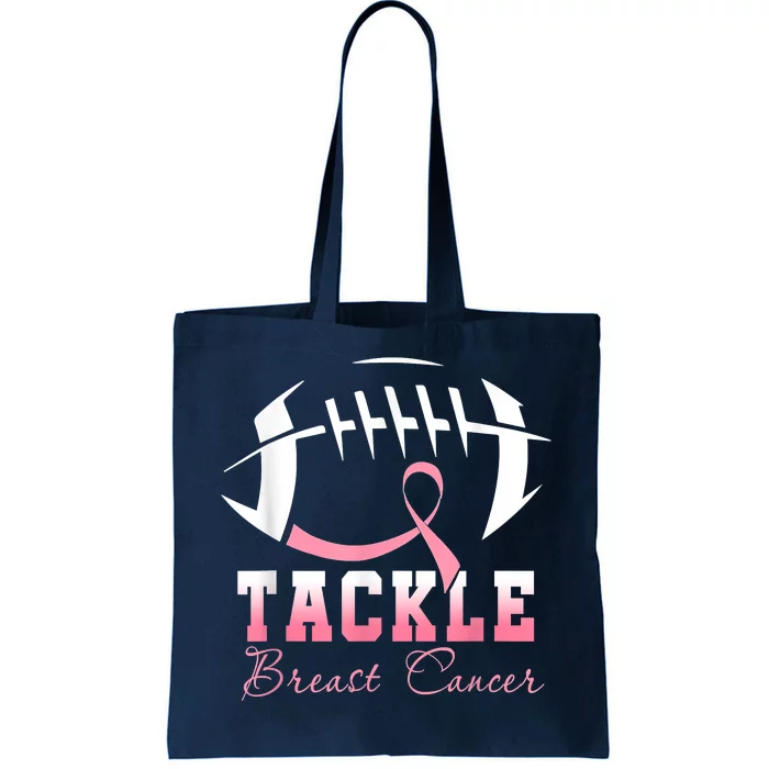 Tackle Breast Cancer Awareness Football Pink Ribbon Boys Tote Bag