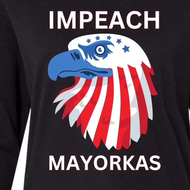 Texas Border Crisis Impeach Mayorkas Womens Cotton Relaxed Long Sleeve T-Shirt