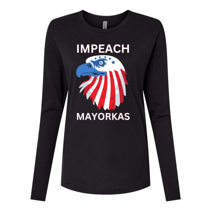 Texas Border Crisis Impeach Mayorkas Womens Cotton Relaxed Long Sleeve T-Shirt