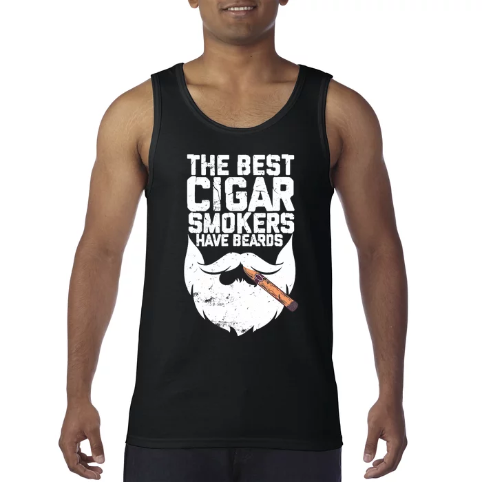 The Best Cigar Smokers Have Beards Cigar Bearded Dad Tank Top