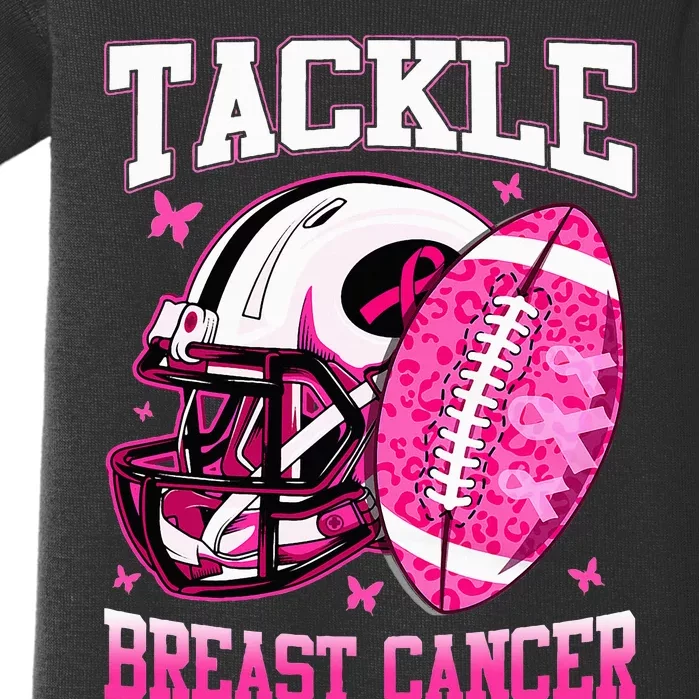 Tackle Breast Cancer Awareness Pink Ribbon Football Baby Bodysuit