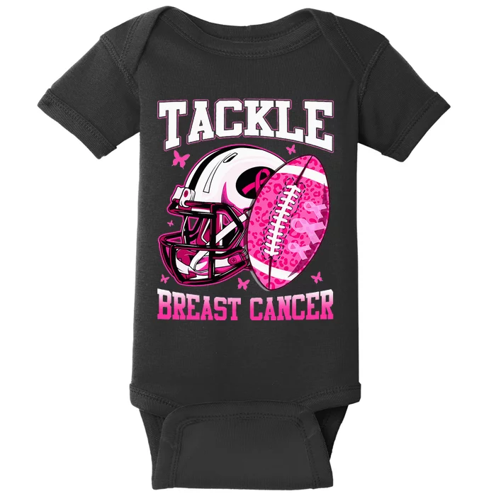 Tackle Breast Cancer Awareness Pink Ribbon Football Baby Bodysuit