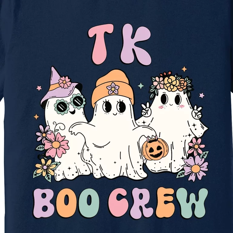 TK Boo Crew Retro Groovy Halloween Floral Ghost TK Teacher Premium T-Shirt