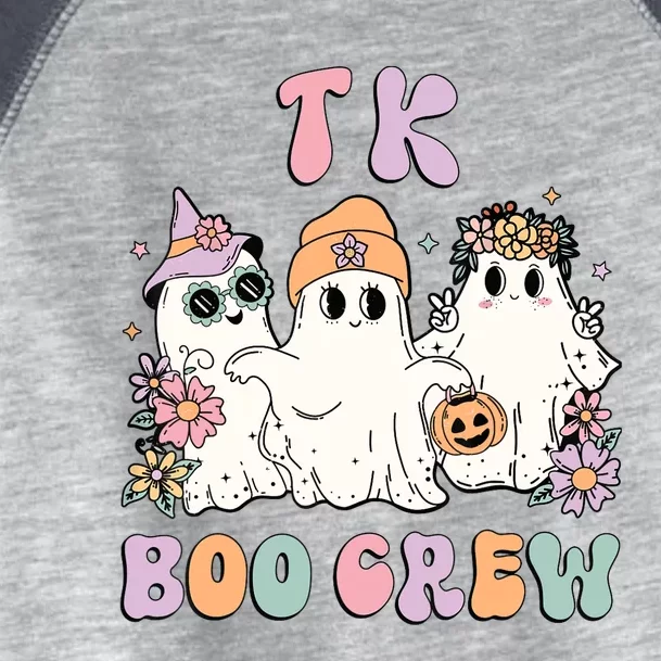 TK Boo Crew Retro Groovy Halloween Floral Ghost TK Teacher Toddler Fine Jersey T-Shirt