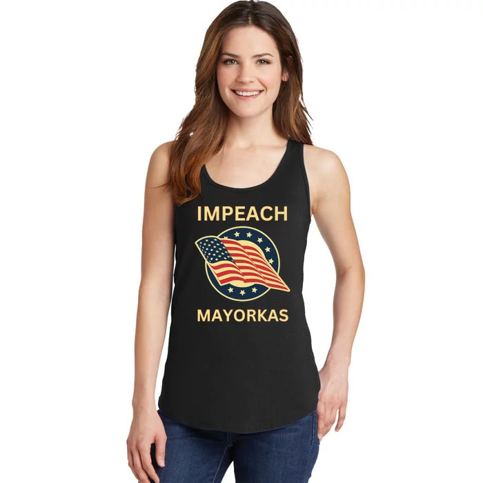 Texas Border Crisis Impeach Mayorkas Ladies Essential Tank