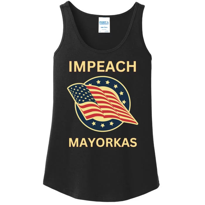 Texas Border Crisis Impeach Mayorkas Ladies Essential Tank