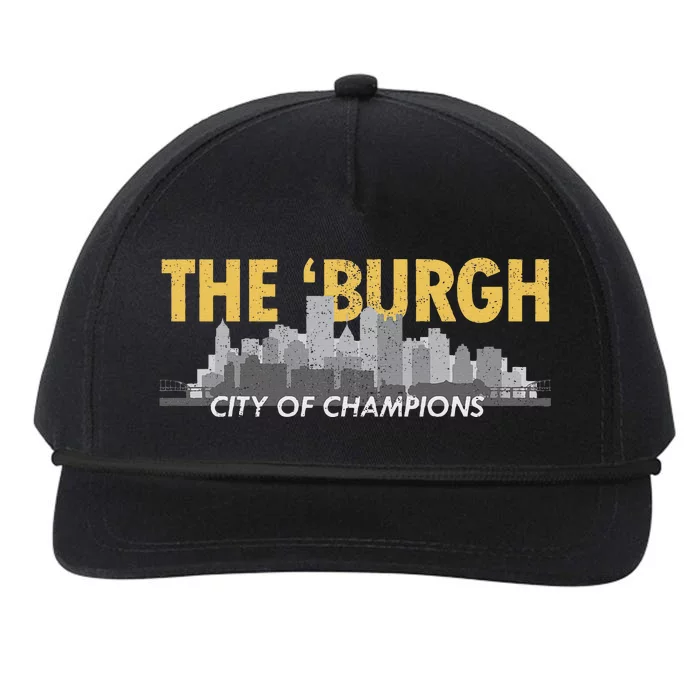 The Burgh City of Champions Retro Pittsburgh Snapback Five-Panel Rope Hat