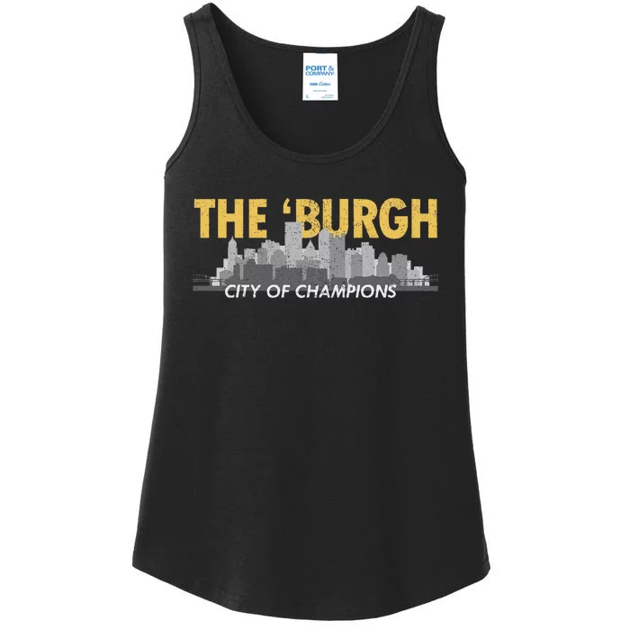 The Burgh City of Champions Retro Pittsburgh Ladies Essential Tank