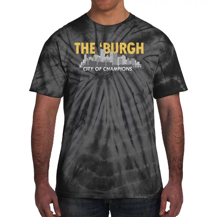 The Burgh City of Champions Retro Pittsburgh Tie-Dye T-Shirt