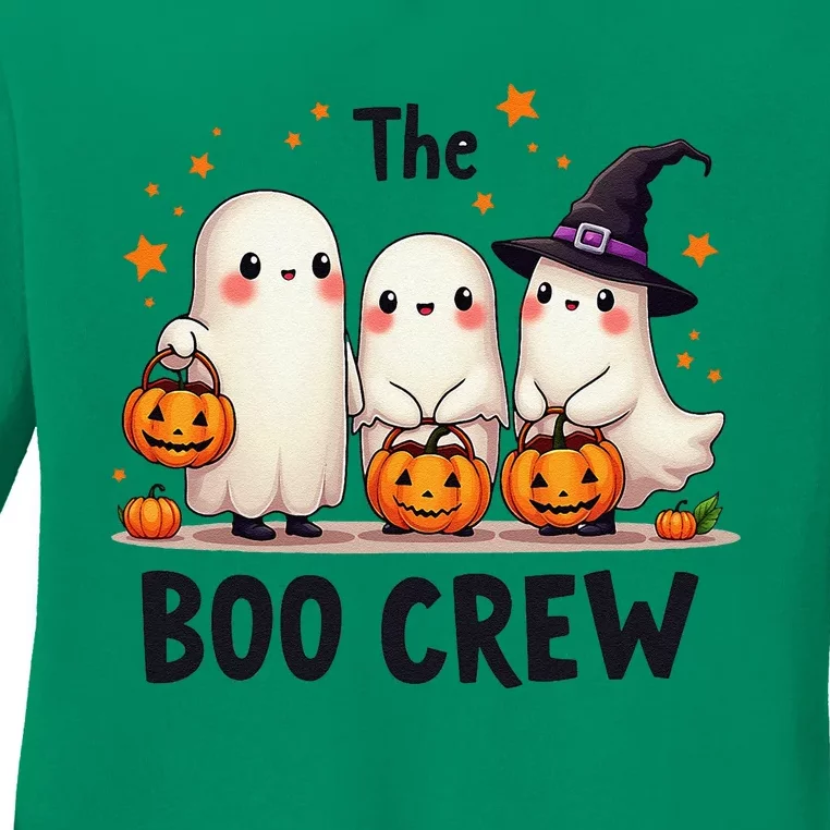 The Boo Crew Funny Family Ghosts Halloween Ladies Long Sleeve Shirt