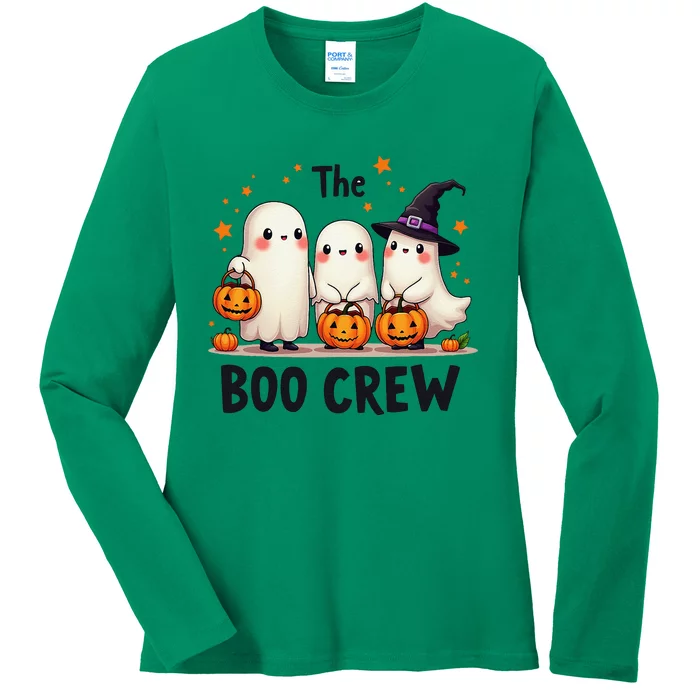 The Boo Crew Funny Family Ghosts Halloween Ladies Long Sleeve Shirt