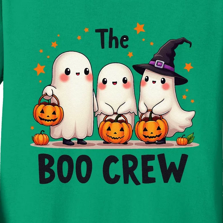 The Boo Crew Funny Family Ghosts Halloween Kids Long Sleeve Shirt