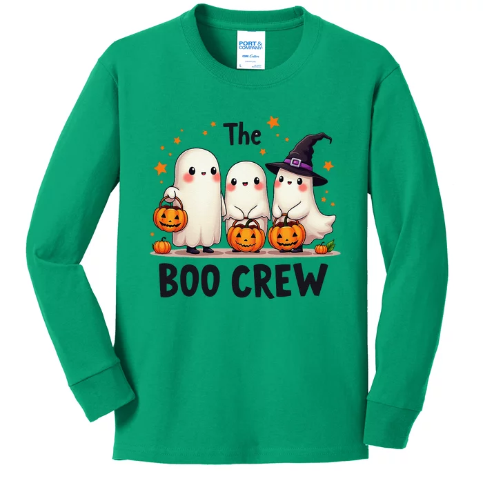 The Boo Crew Funny Family Ghosts Halloween Kids Long Sleeve Shirt