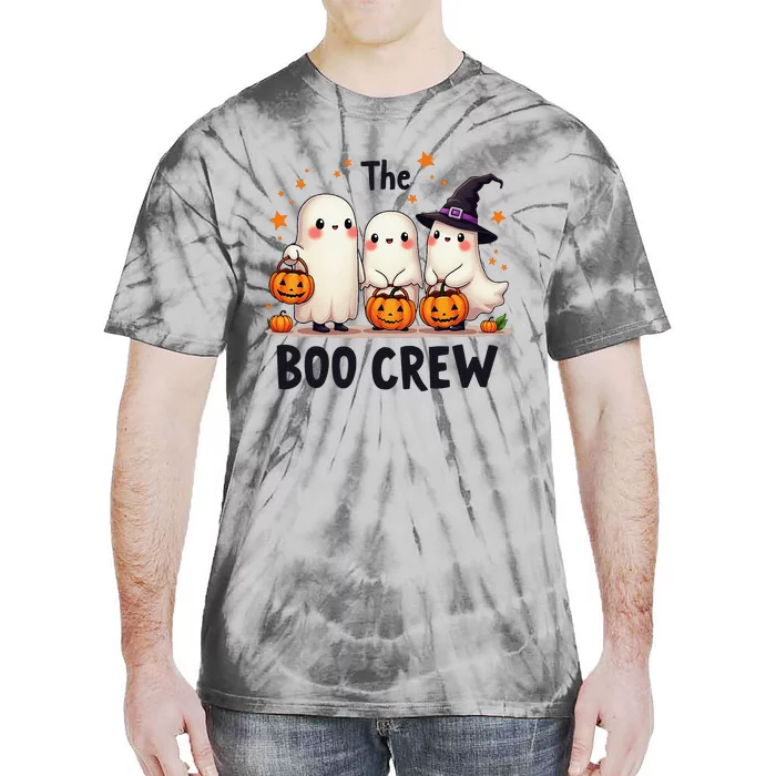 The Boo Crew Funny Family Ghosts Halloween Tie-Dye T-Shirt