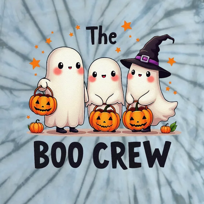 The Boo Crew Funny Family Ghosts Halloween Tie-Dye T-Shirt