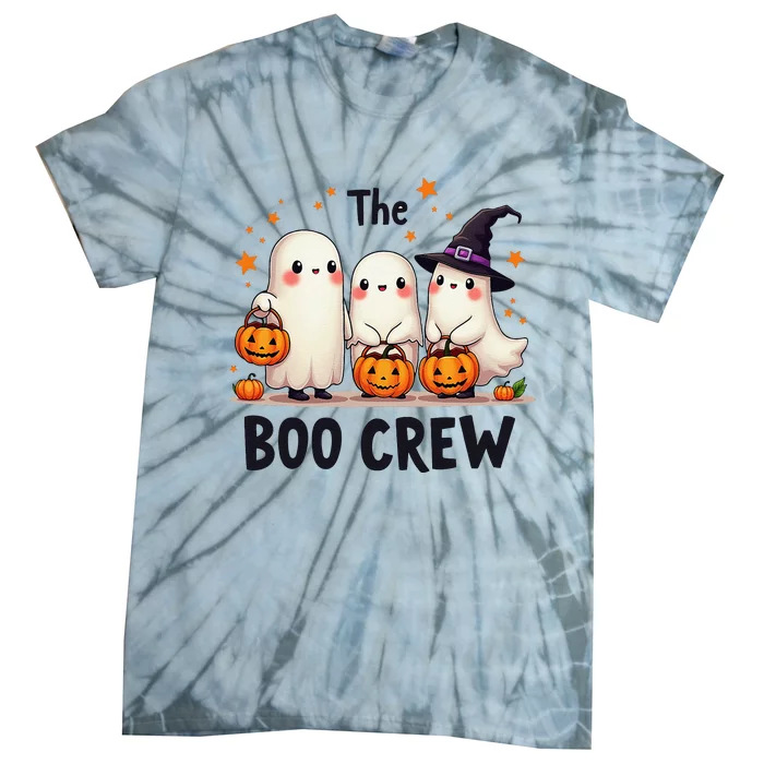 The Boo Crew Funny Family Ghosts Halloween Tie-Dye T-Shirt