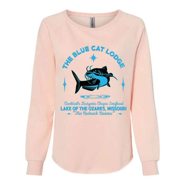 The Blue Cat Lodge Lake Of The Ozarks Missouri Classic Fish Womens California Wash Sweatshirt