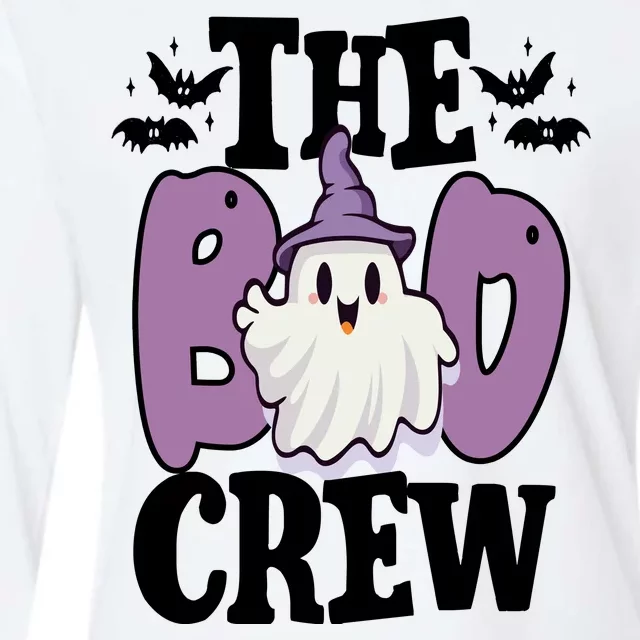 The Boo Crew Cute Halloween Ghost Womens Cotton Relaxed Long Sleeve T-Shirt