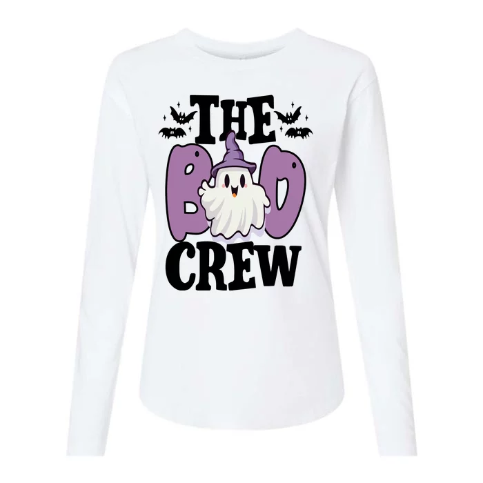 The Boo Crew Cute Halloween Ghost Womens Cotton Relaxed Long Sleeve T-Shirt