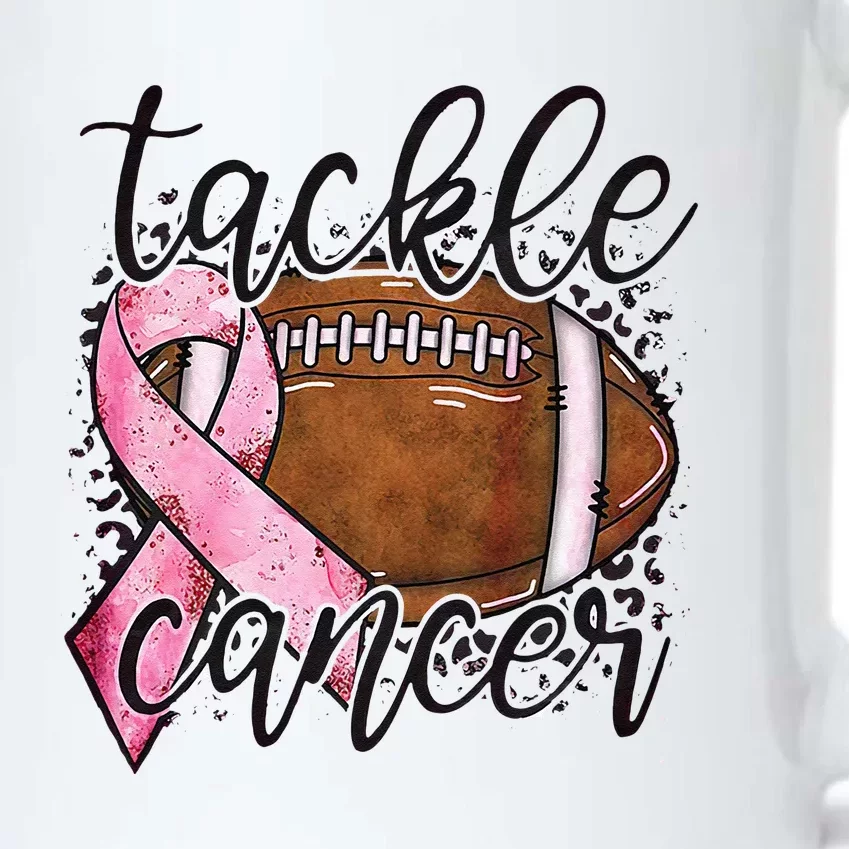 Tackle Breast Cancer Football Pink Ribbon Awareness Black Color Changing Mug