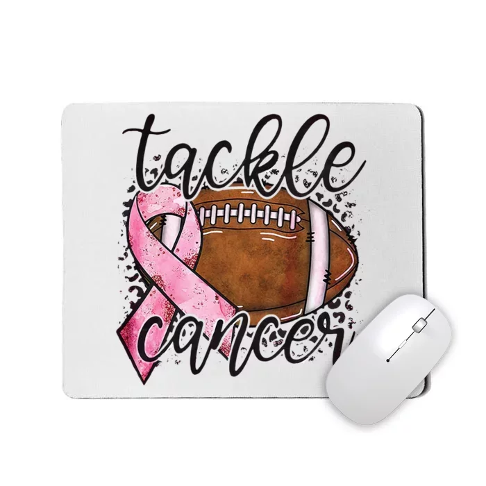 Tackle Breast Cancer Football Pink Ribbon Awareness Mousepad