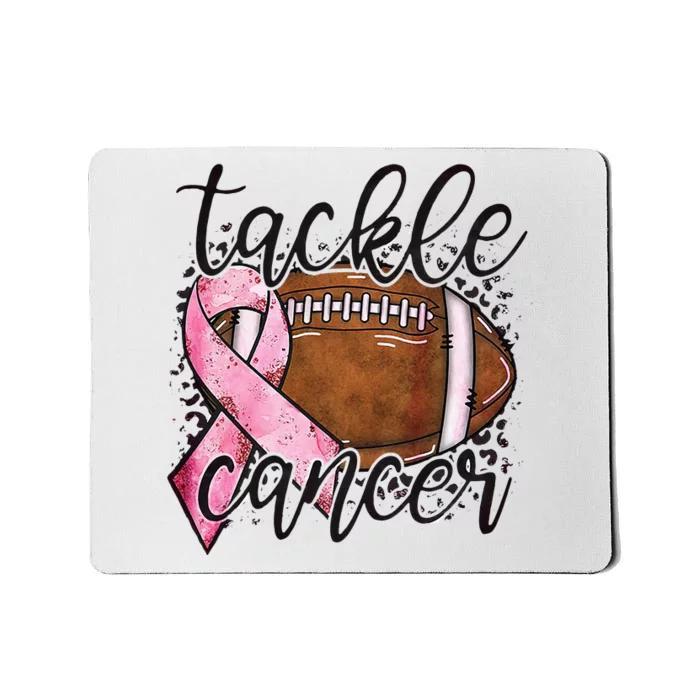 Tackle Breast Cancer Football Pink Ribbon Awareness Mousepad