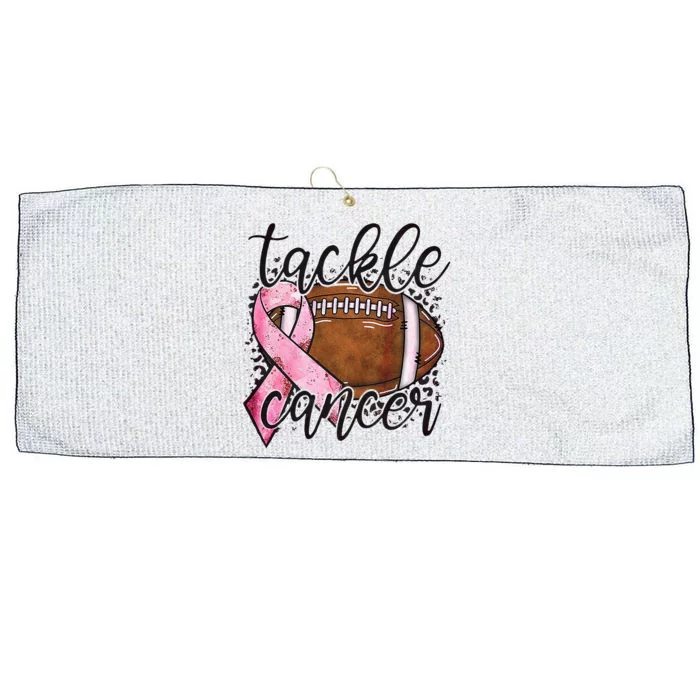 Tackle Breast Cancer Football Pink Ribbon Awareness Large Microfiber Waffle Golf Towel