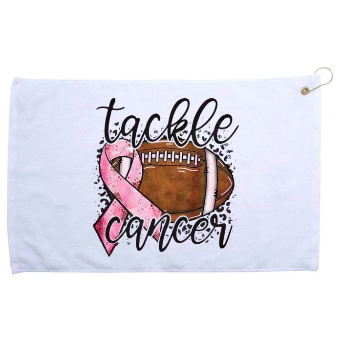 Tackle Breast Cancer Football Pink Ribbon Awareness Grommeted Golf Towel