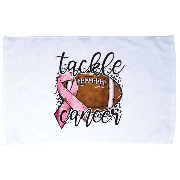 Tackle Breast Cancer Football Pink Ribbon Awareness Microfiber Hand Towel