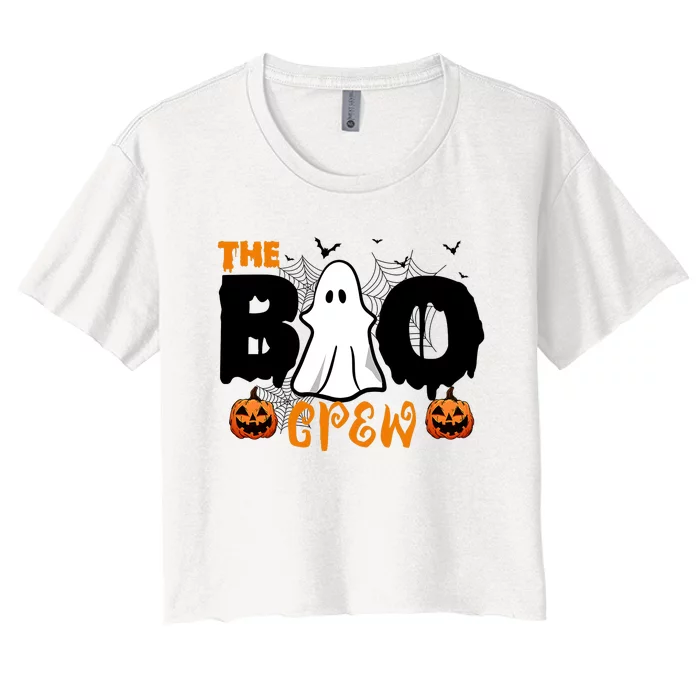 The Boo Crew Halloween Family Women's Crop Top Tee