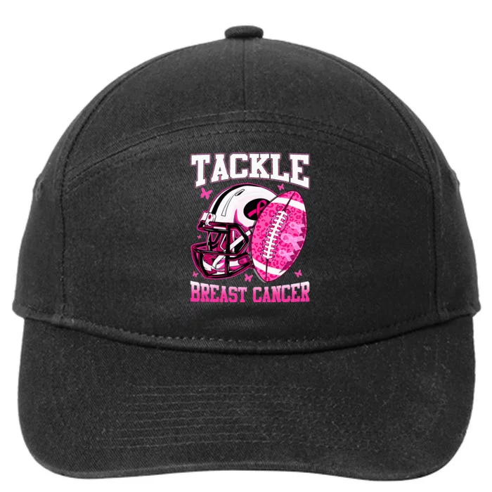 Tackle Breast Cancer Awareness Pink Ribbon Football 7-Panel Snapback Hat