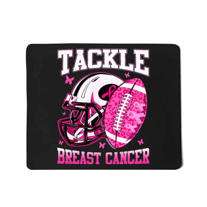 Tackle Breast Cancer Awareness Pink Ribbon Football Mousepad