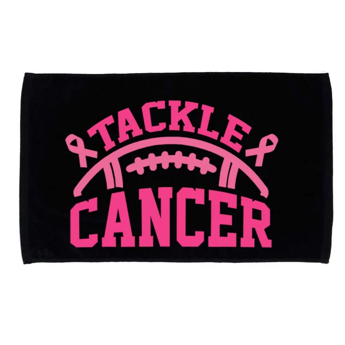 Tackle Breast Cancer Awareness Football Pink Ribbon Microfiber Hand Towel