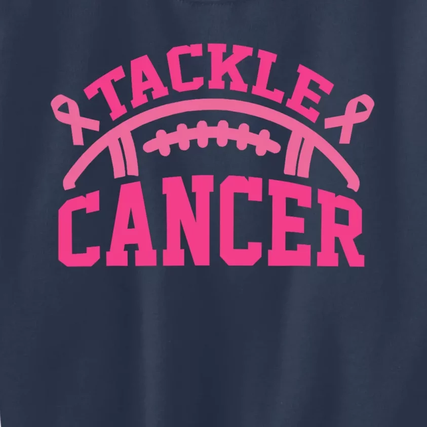 Tackle Breast Cancer Awareness Football Pink Ribbon Kids Sweatshirt