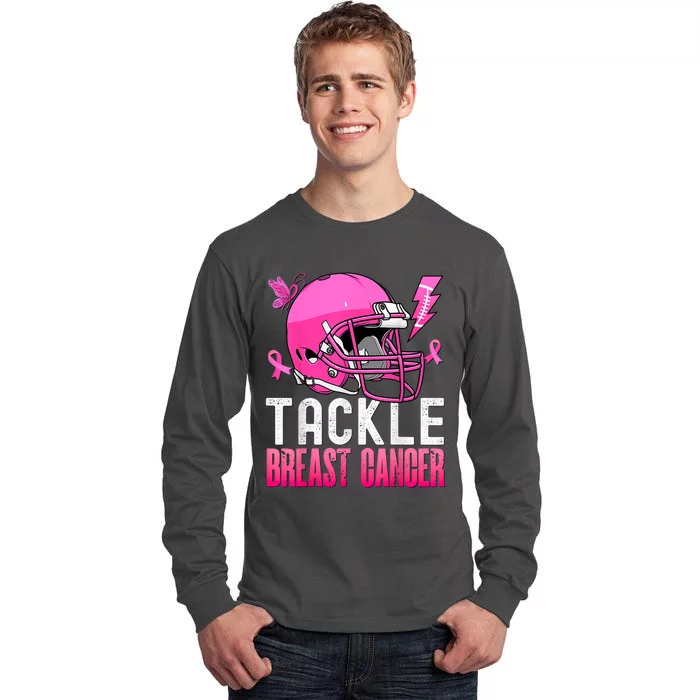 Tackle Breast Cancer Awareness Fighting American Football Tall Long Sleeve T-Shirt