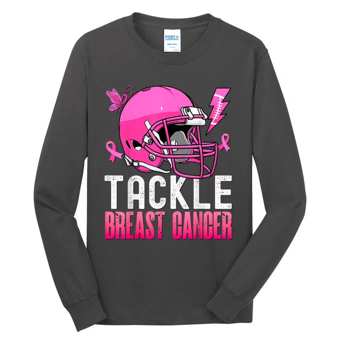 Tackle Breast Cancer Awareness Fighting American Football Tall Long Sleeve T-Shirt