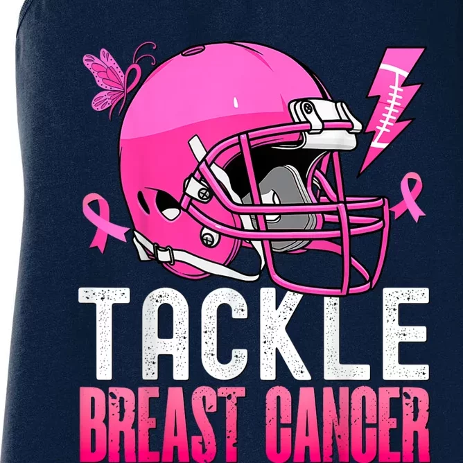 Tackle Breast Cancer Awareness Fighting American Football Women's Racerback Tank