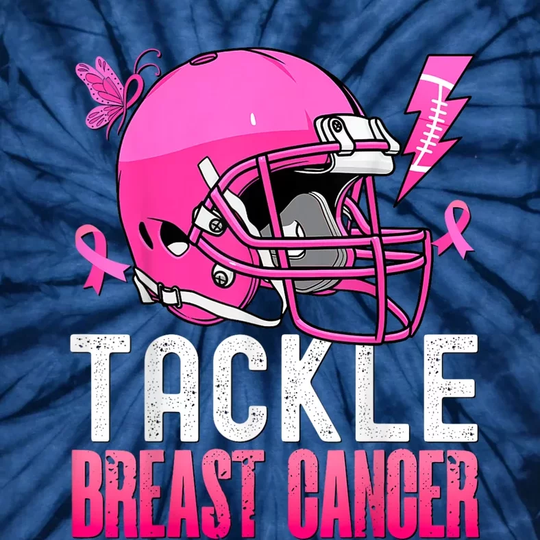 Tackle Breast Cancer Awareness Fighting American Football Tie-Dye T-Shirt