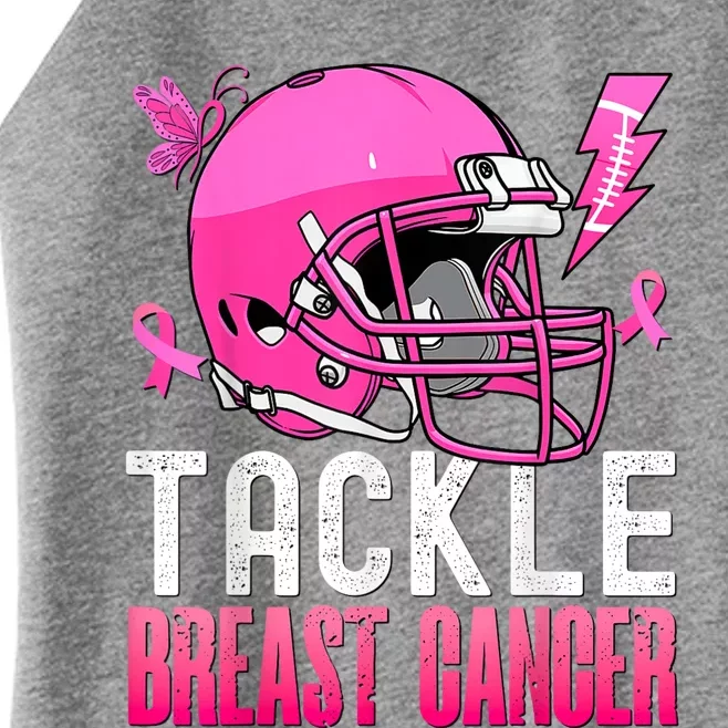 Tackle Breast Cancer Awareness Fighting American Football Women’s Perfect Tri Rocker Tank