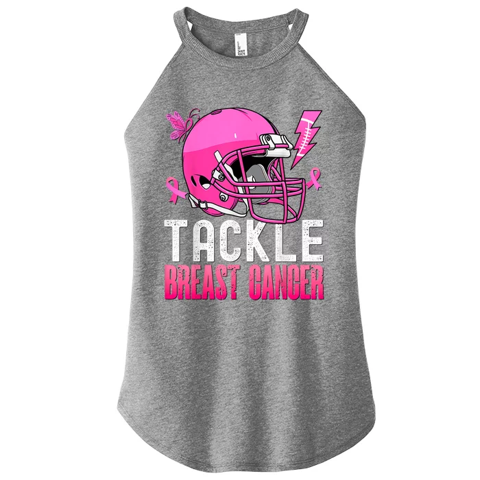 Tackle Breast Cancer Awareness Fighting American Football Women’s Perfect Tri Rocker Tank