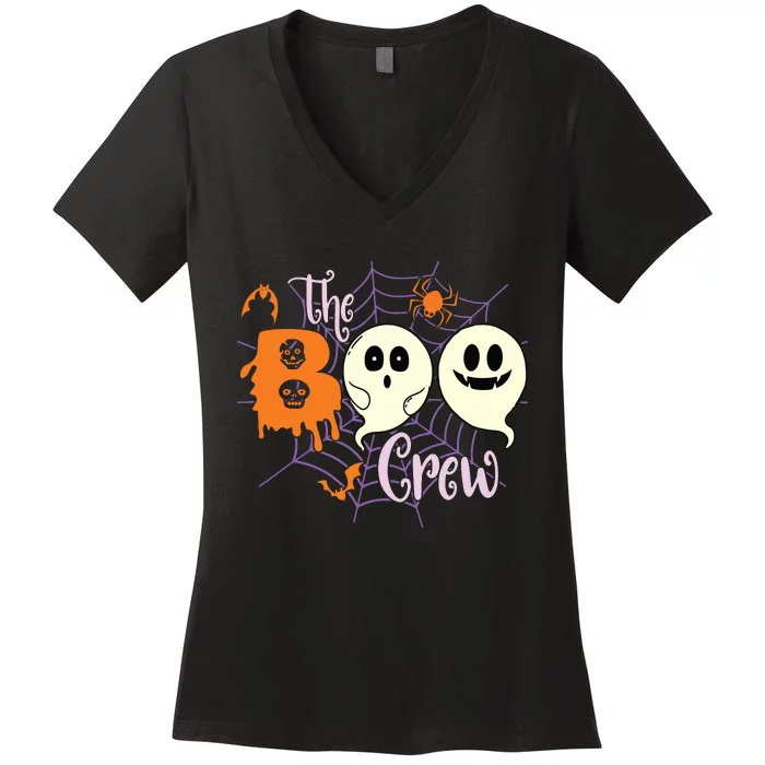 The Boo Crew Team Squad Halloween Family Matching Women's V-Neck T-Shirt