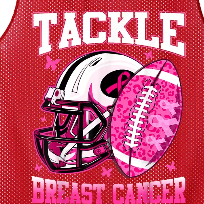 Tackle Breast Cancer Awareness Pink Ribbon Football Boy Kids Mesh Reversible Basketball Jersey Tank