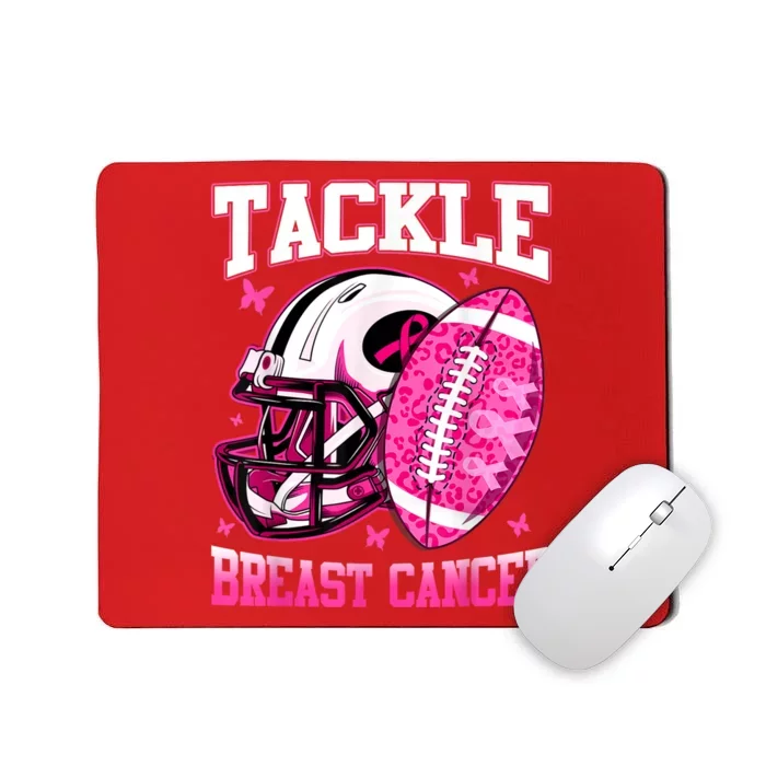 Tackle Breast Cancer Awareness Pink Ribbon Football Boy Kids Mousepad